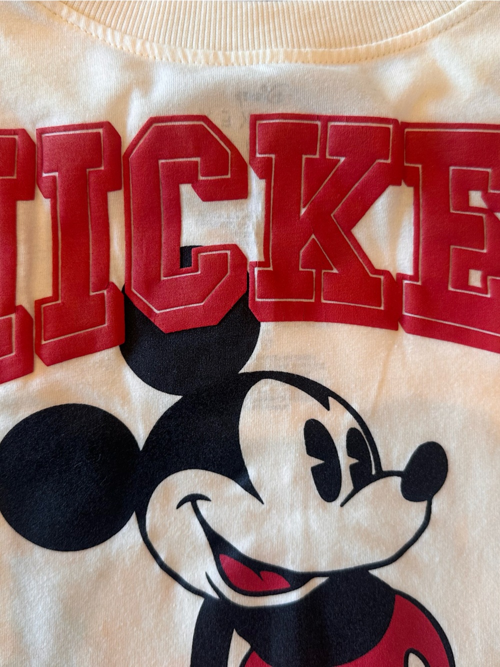 Disney Mickey Long sleeve with Red & Black Sleeve Stripes - Picture 6 of 6